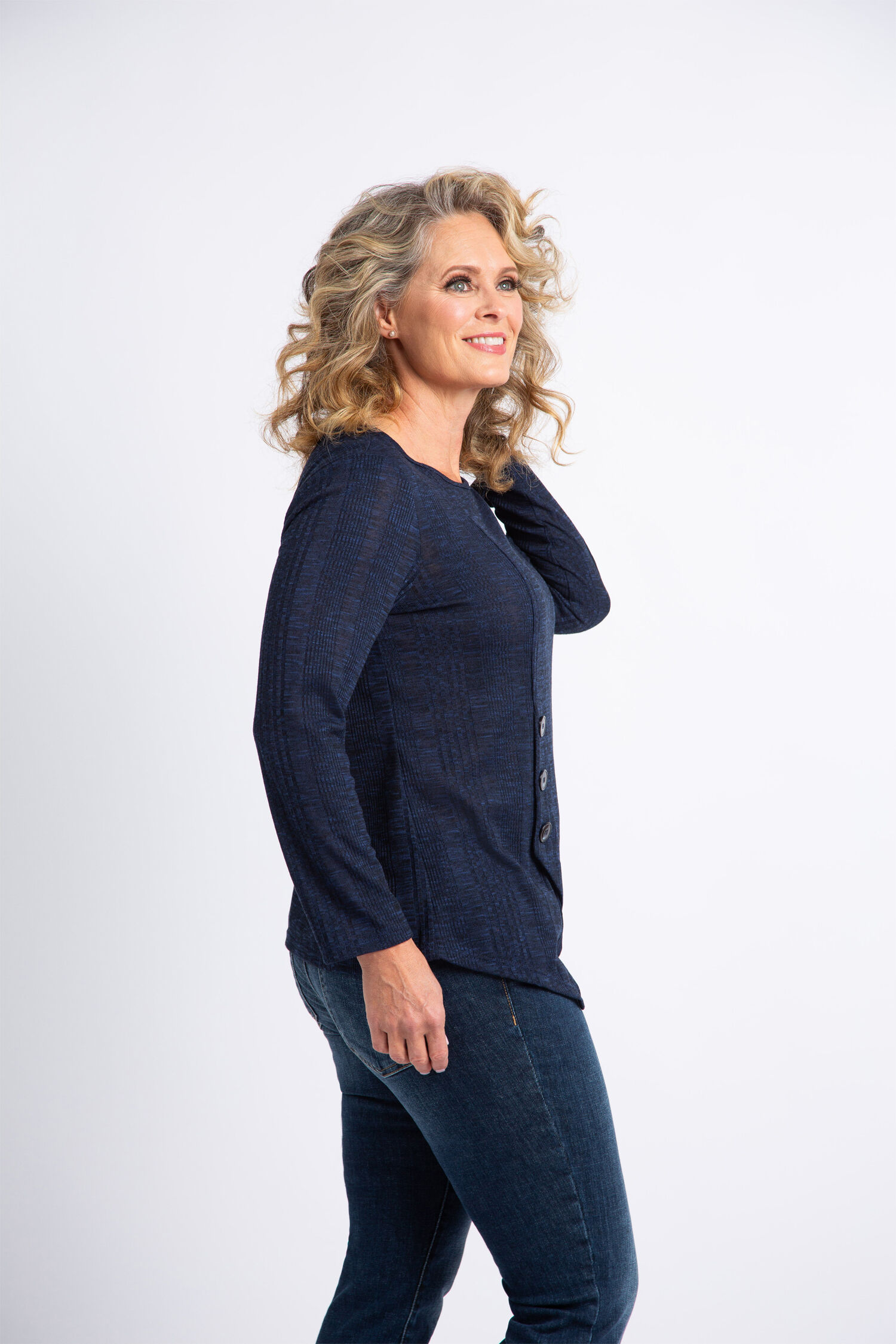 Long Sleeve Faux Wrap Top Image 2