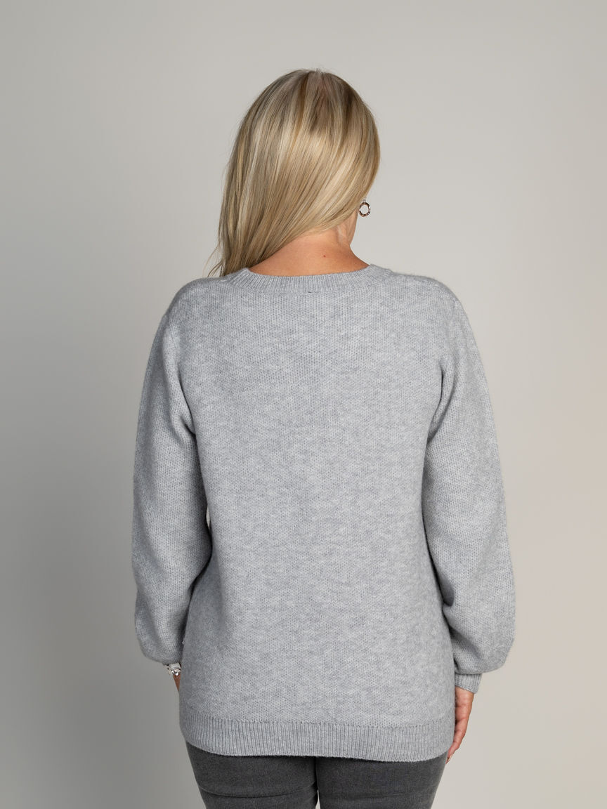 Crew Neck Sheep Detail Sweater