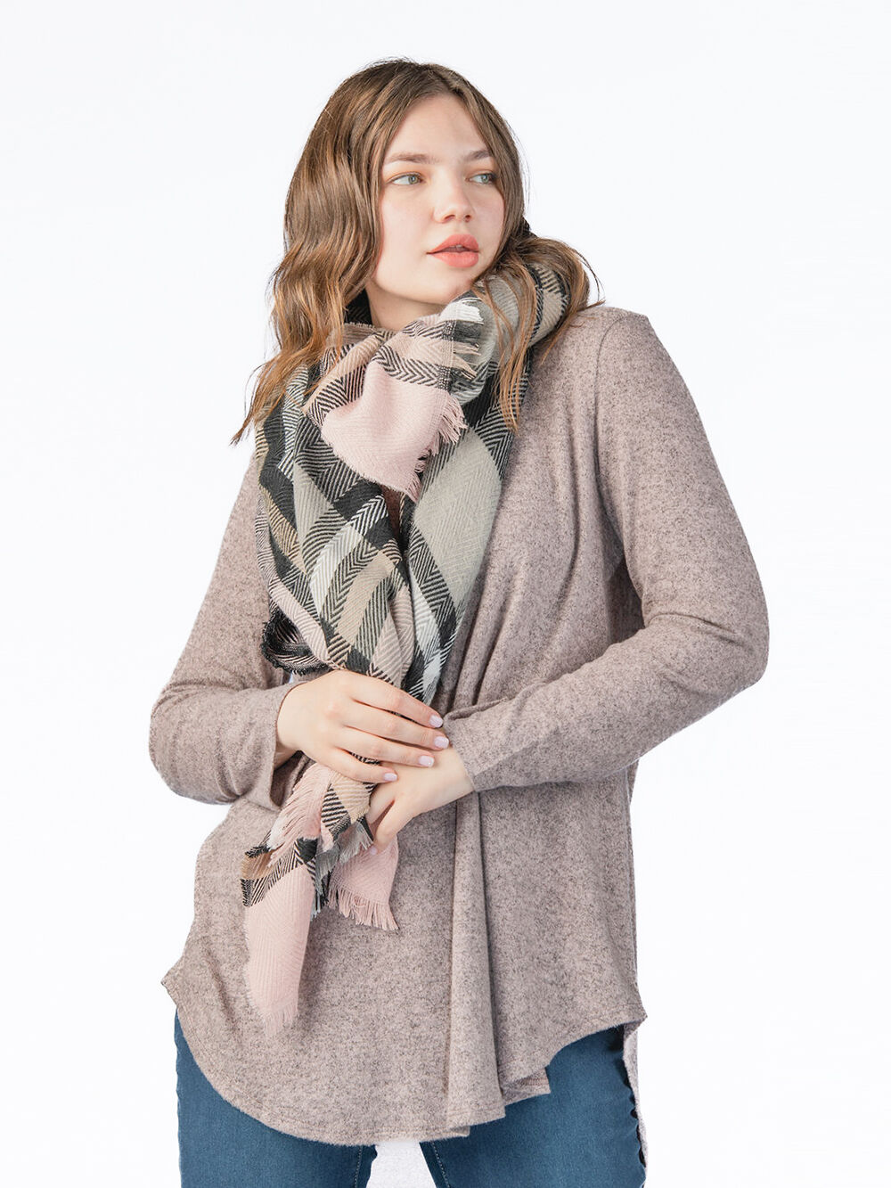 Colorful Colorblock Fringe Scarf  Image 2