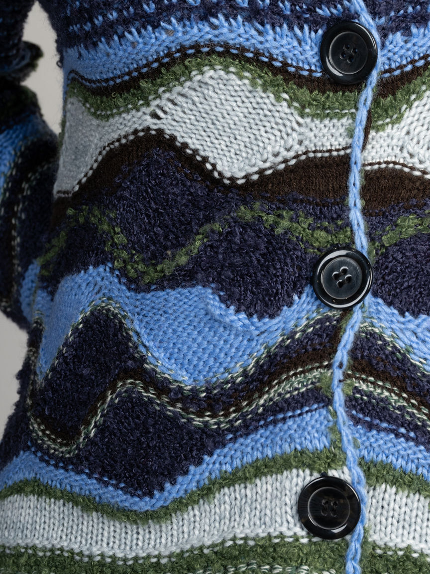 Scalloped Knit Button Up Cardigan