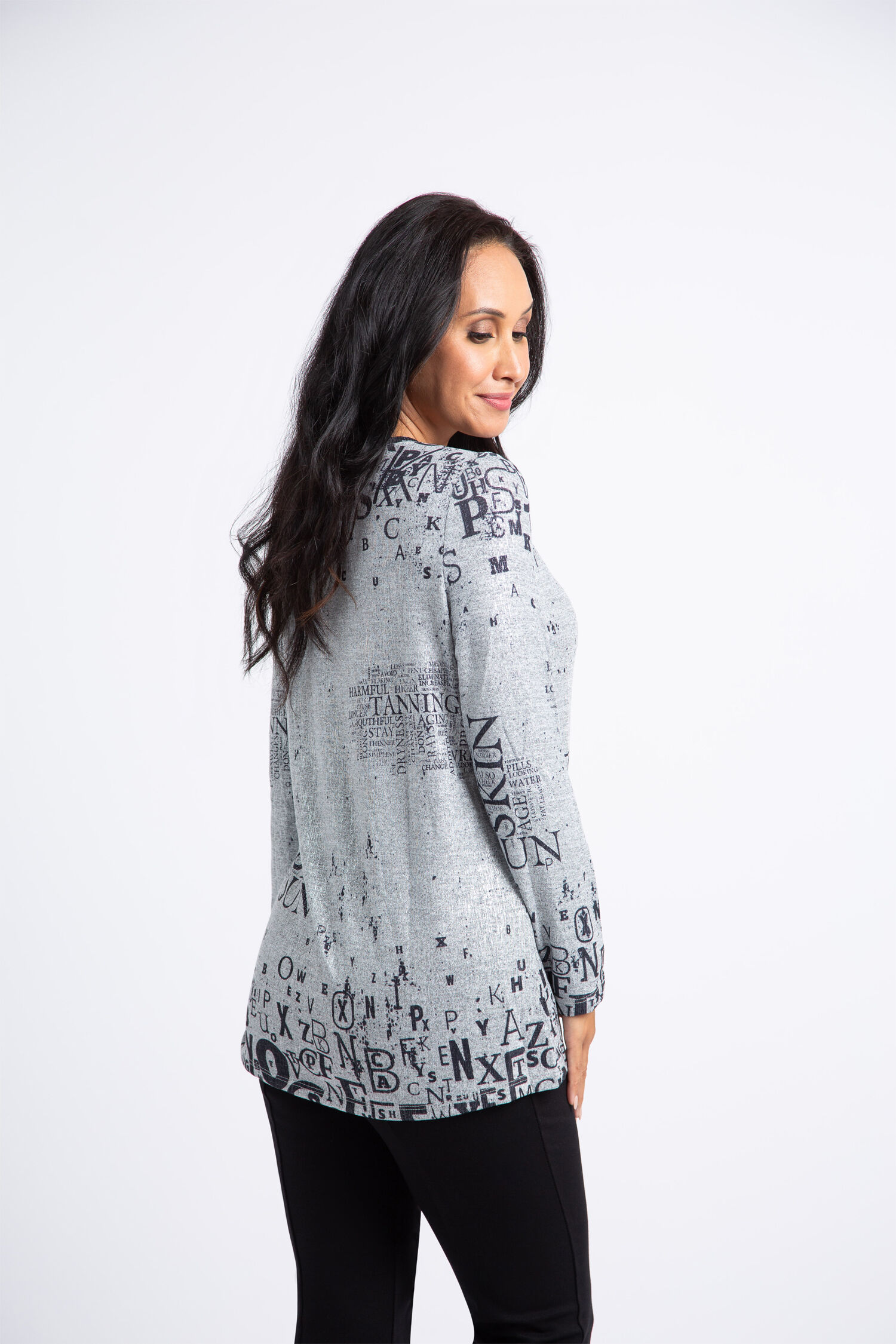 Long Sleeve Lurex Tee Image 3