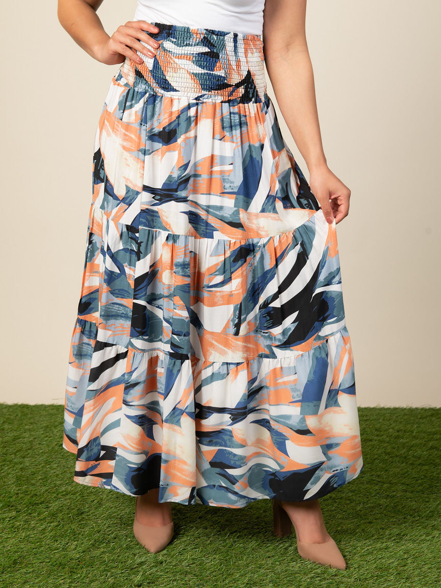 Maxi Skirt Tiered Elastic Waistband  Image 1