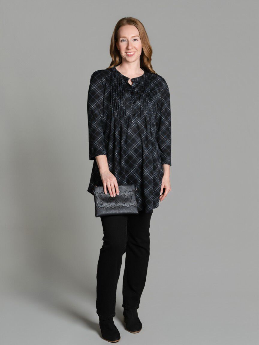 Pintuck Plaid Tunic Image 4
