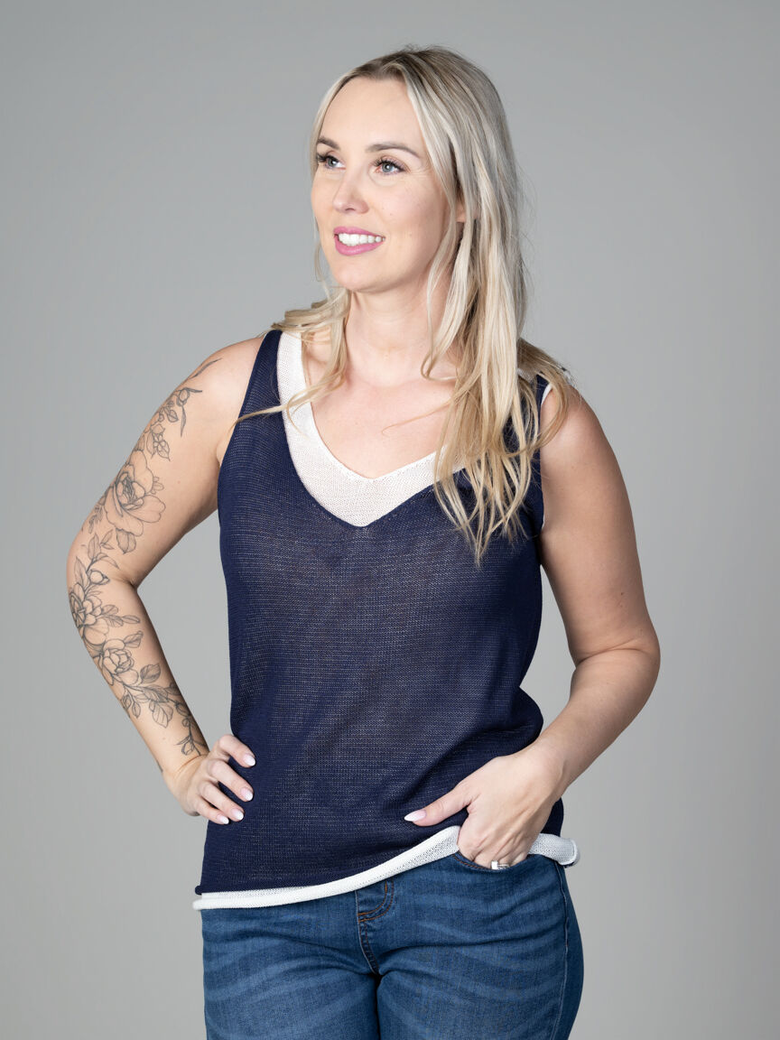 Sleeveless Double Layer Sweater