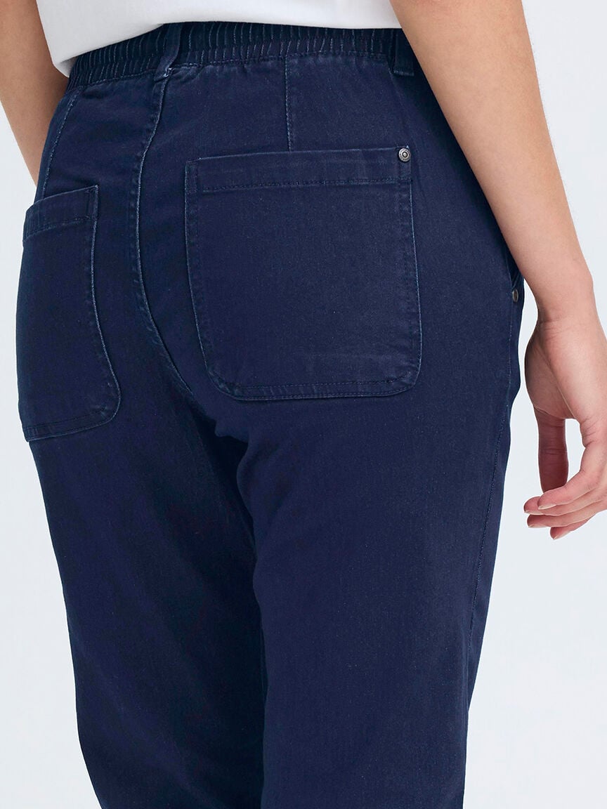 Pull-On Jeans With TIe Waist