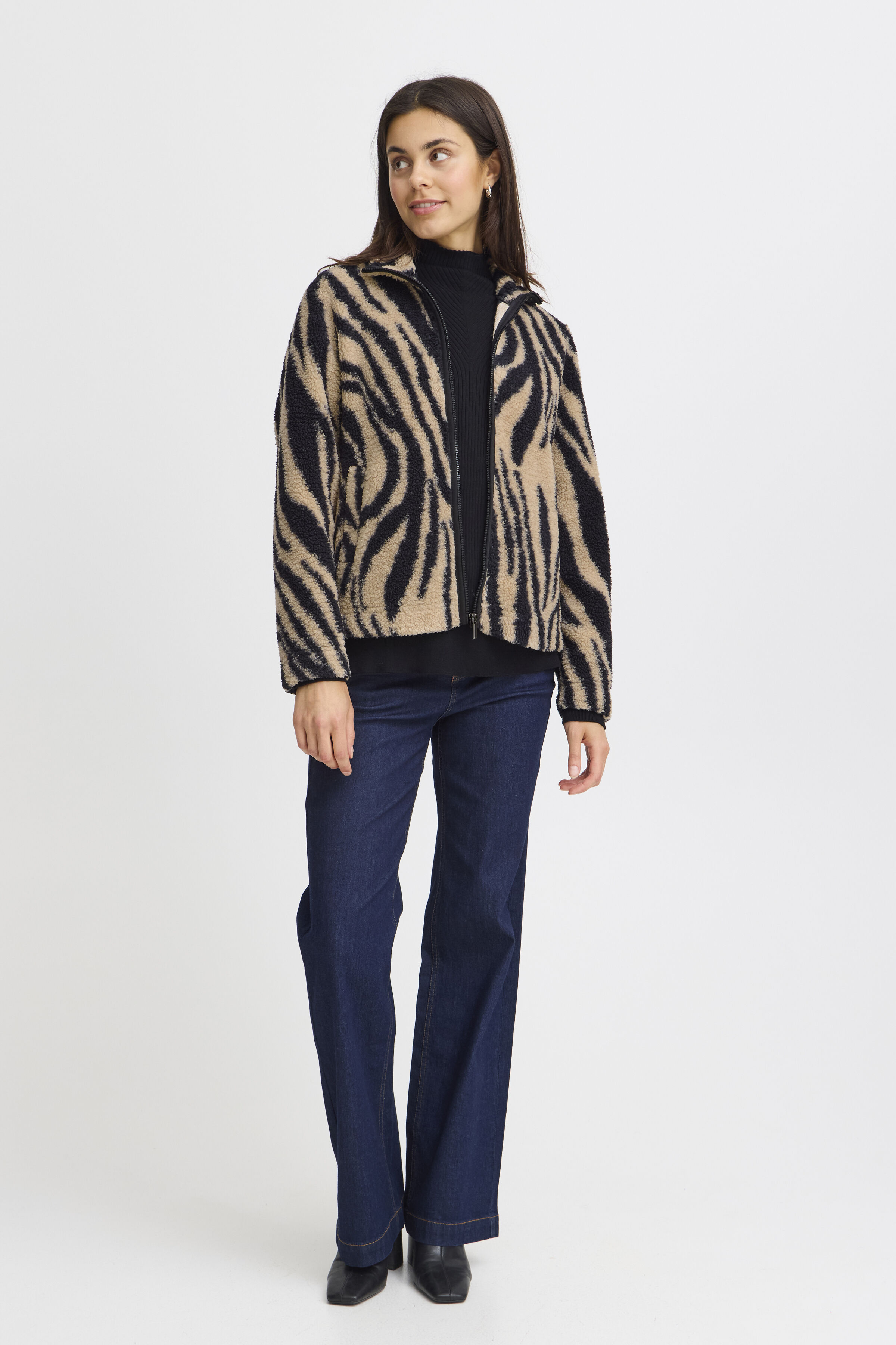 Animal Print Fleece Cardigan Image 1