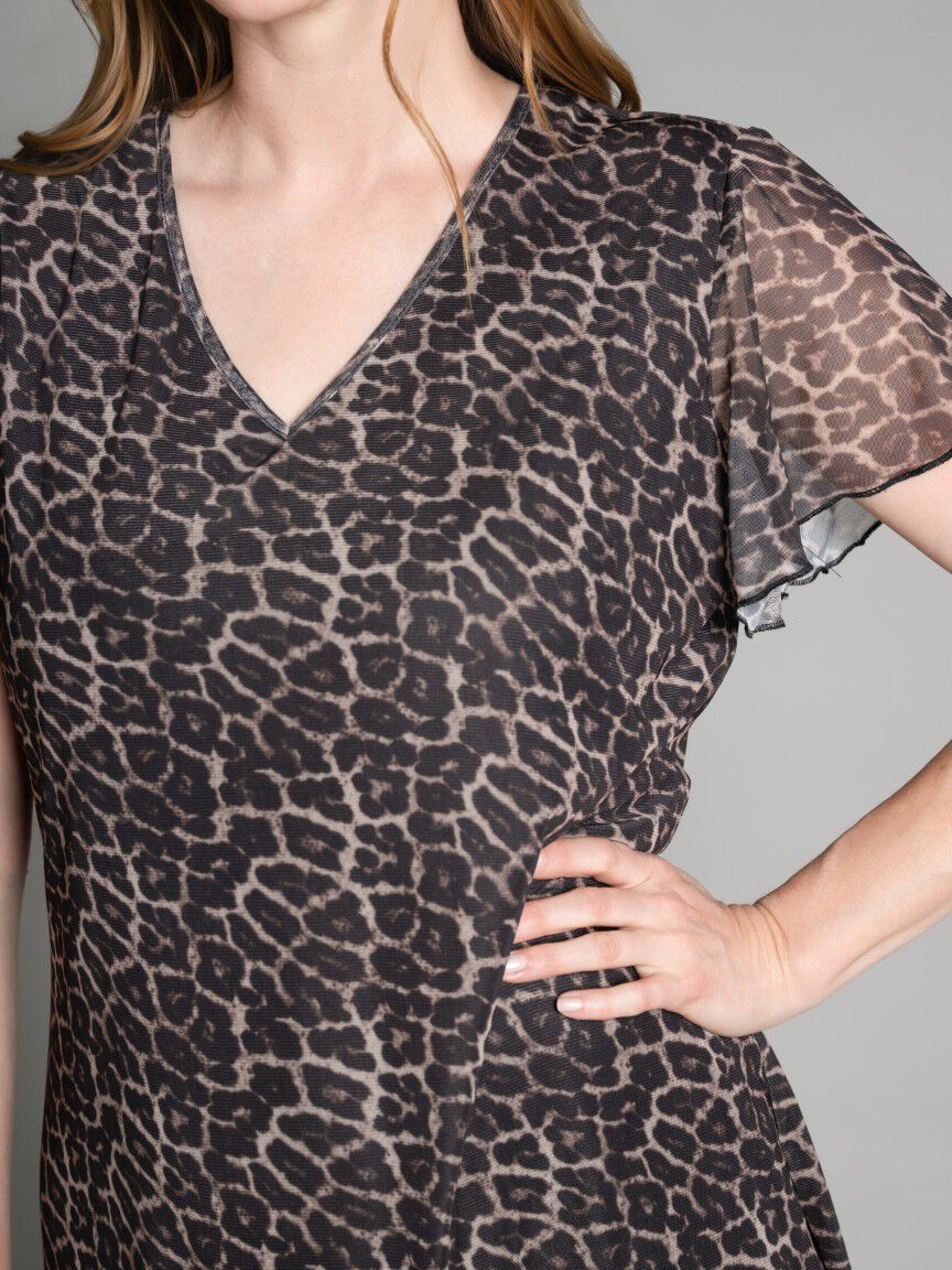 Short Sleeve Mesh Dress