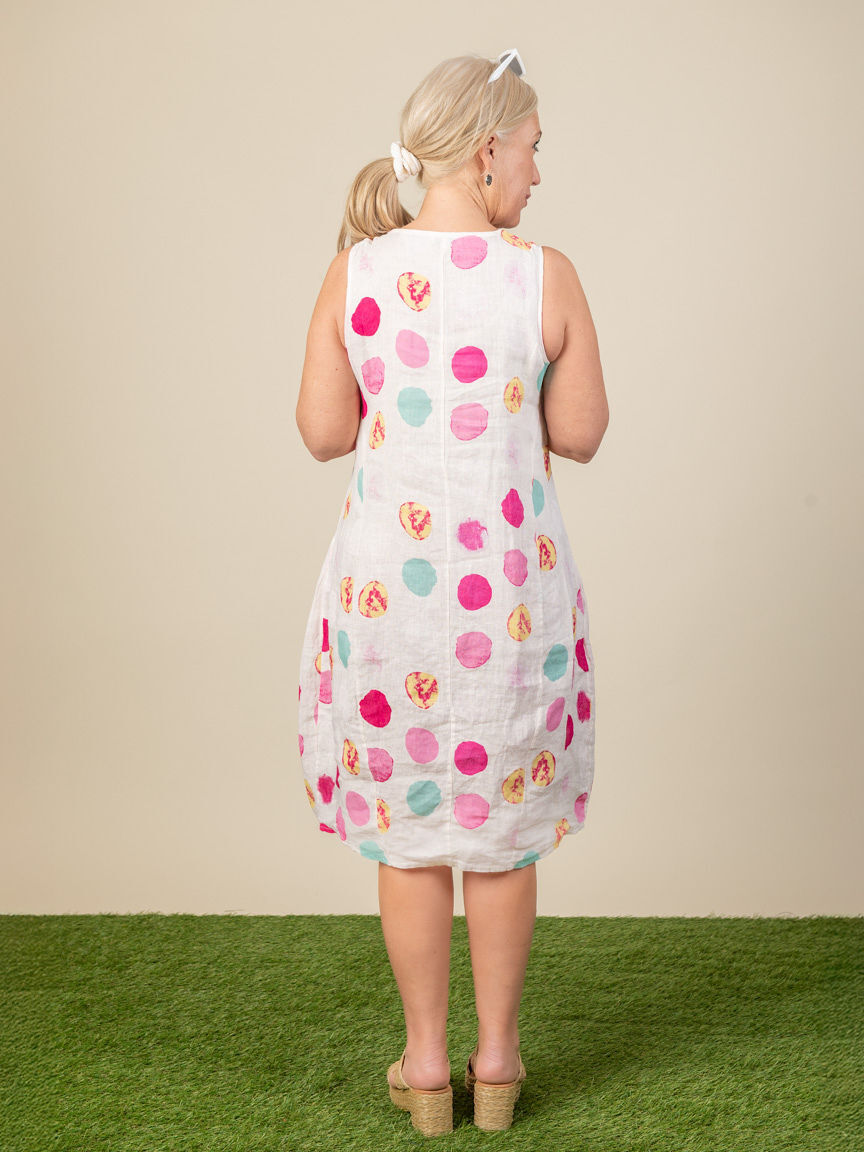 Circle Print Sleeveless Knee Dress  Image 3