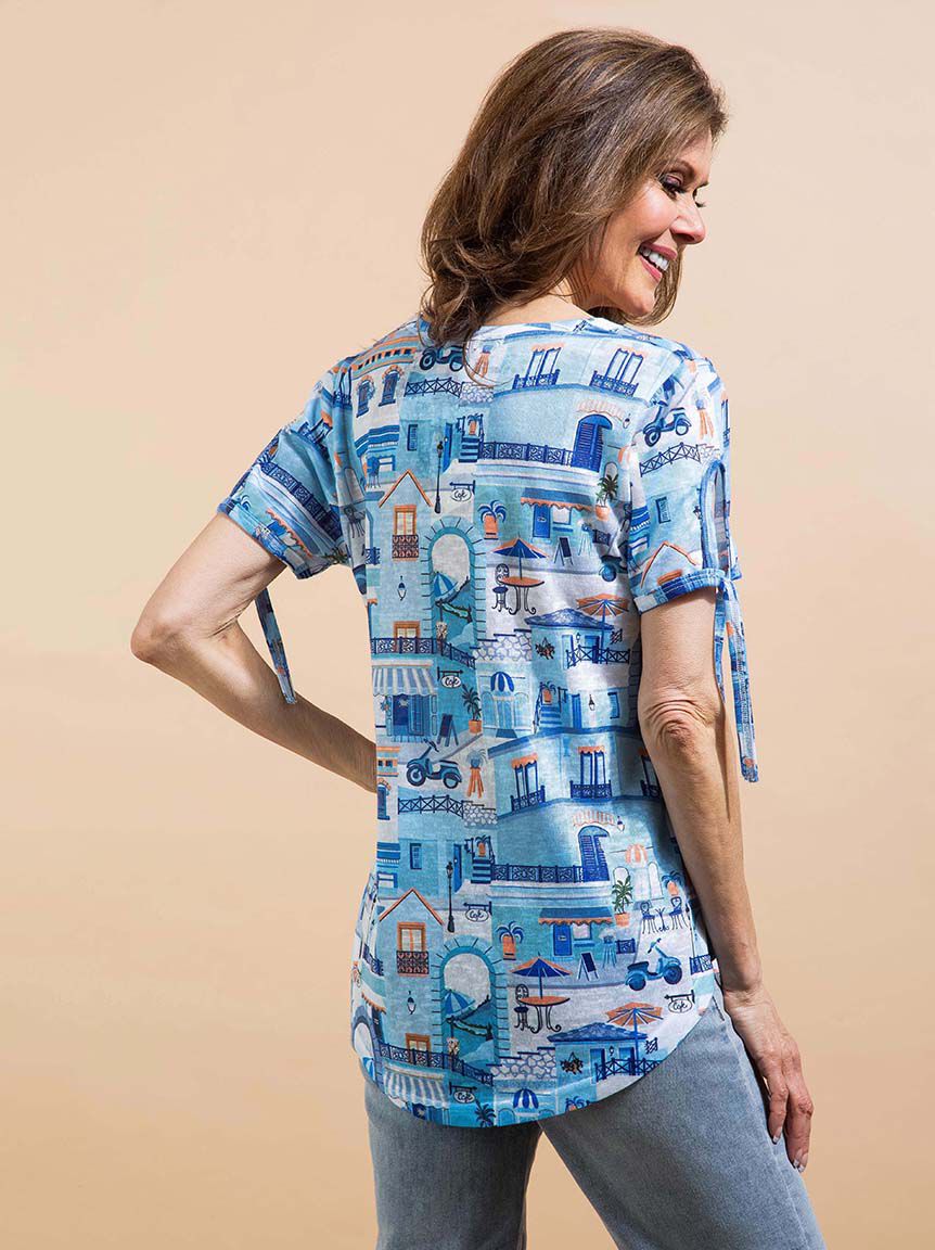 Tie-Up Sleeve Knit Top Image 4