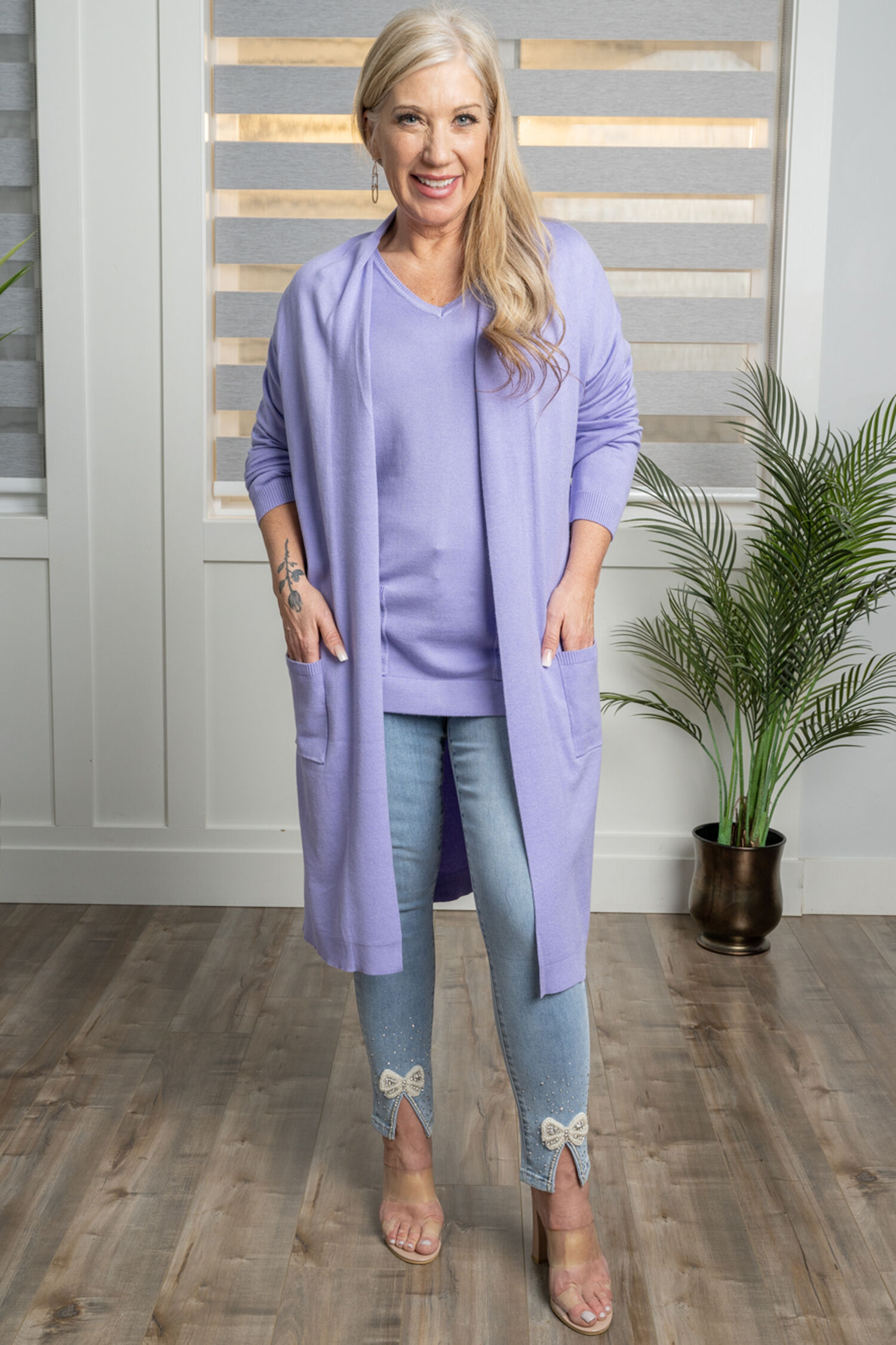 Open Front Long Cardigan Image 1