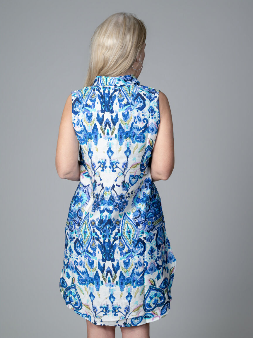 Sleeveless Collared Knee Dress