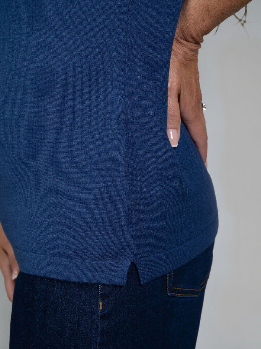 Elbow Sleeve Mock Neck Top