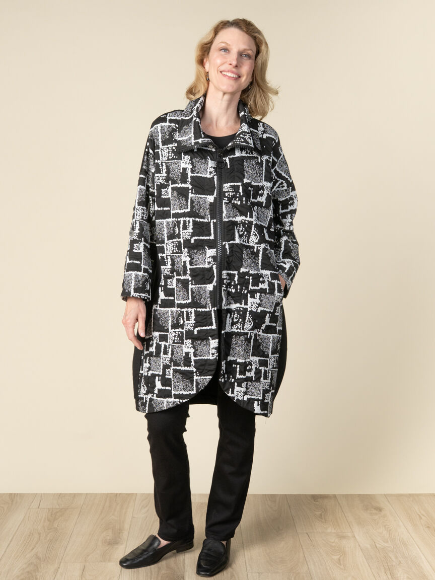 3/4 Sleeve Abstract Cardigan