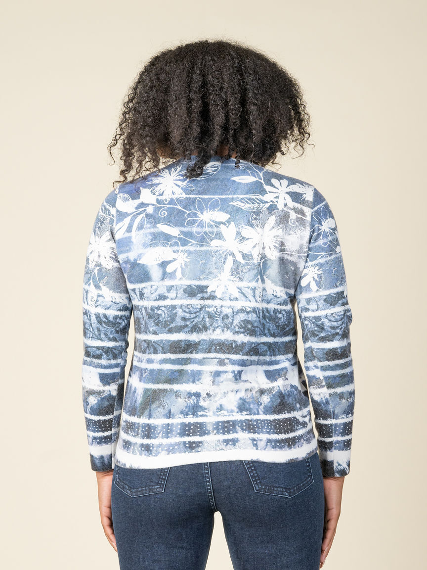 Long Sleeve Crew Neck Printed Sweater