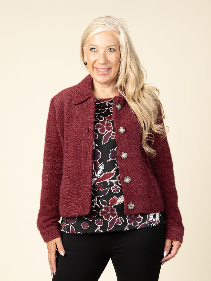 Soft Boucle Button Up Jacket