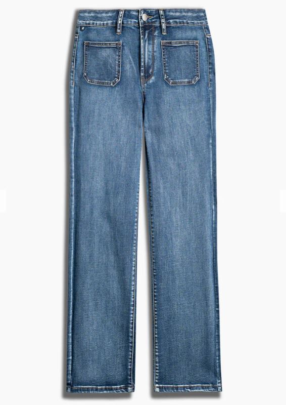 High-Waist True Blue Wide-Leg Four Pocket Denim  Image 4