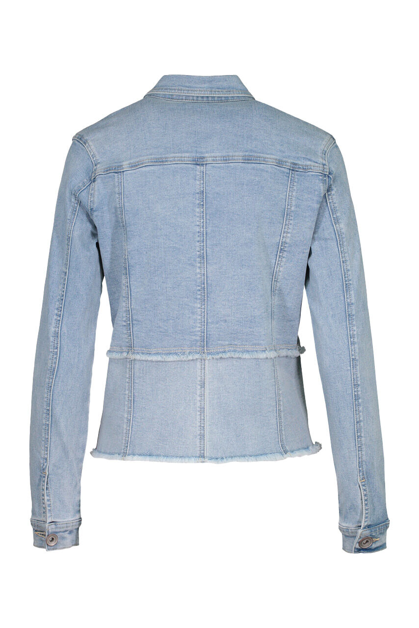 Fitted Denim Jacket with Cut Off Hem Image 4