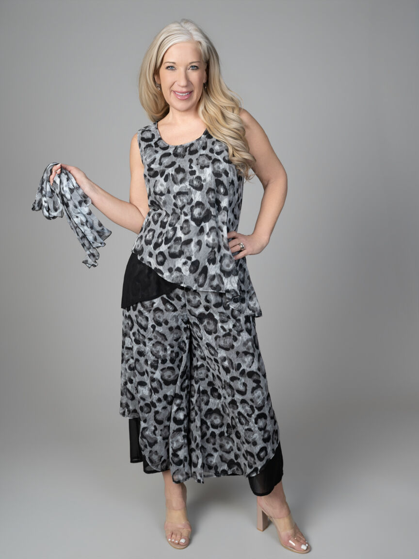 Layered Lightweight Elastic Waist Pant