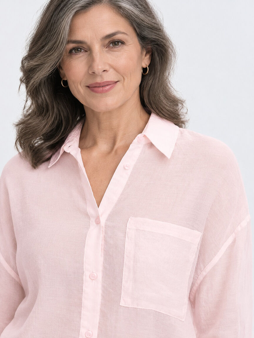 Long Sleeve Sheer Blouse