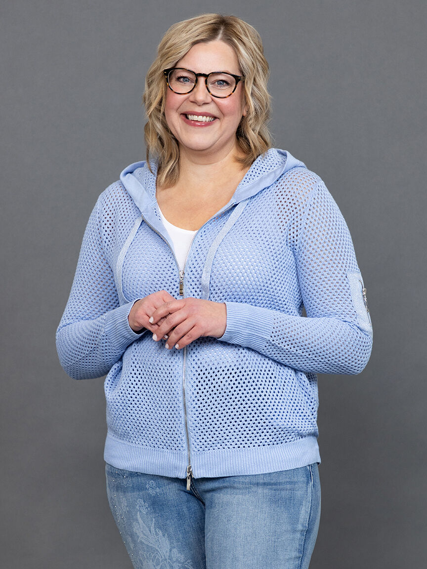 Zip Up Knit Cardigan with Lurex 