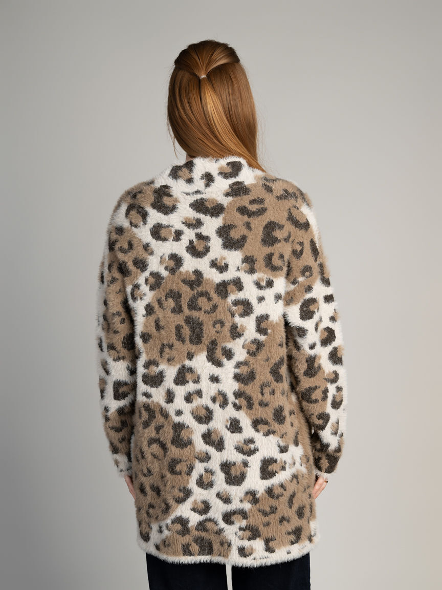 Animal Print Fuzzy Cardigan