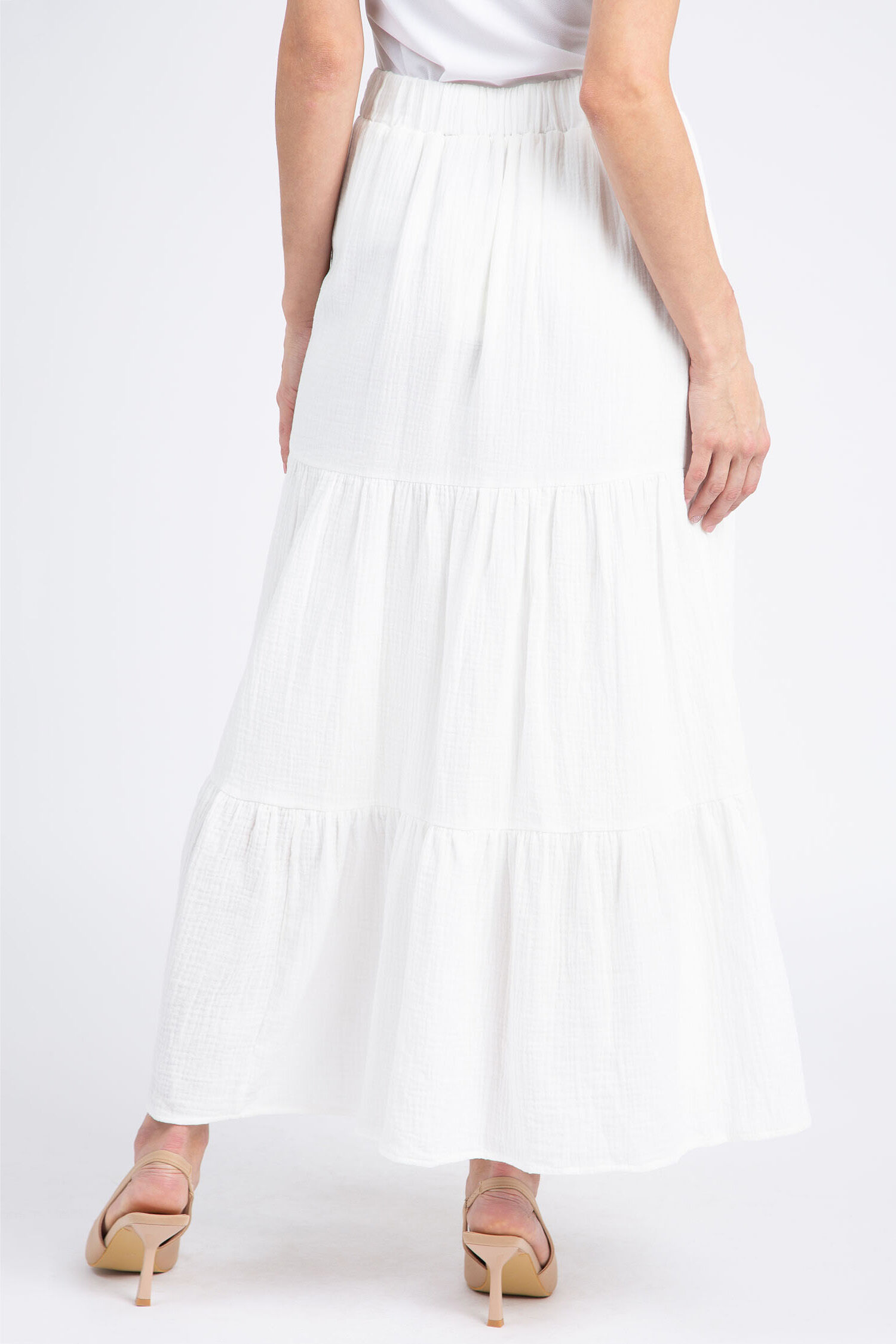 Cotton Gauze Tiered Maxi Skirt Image 3