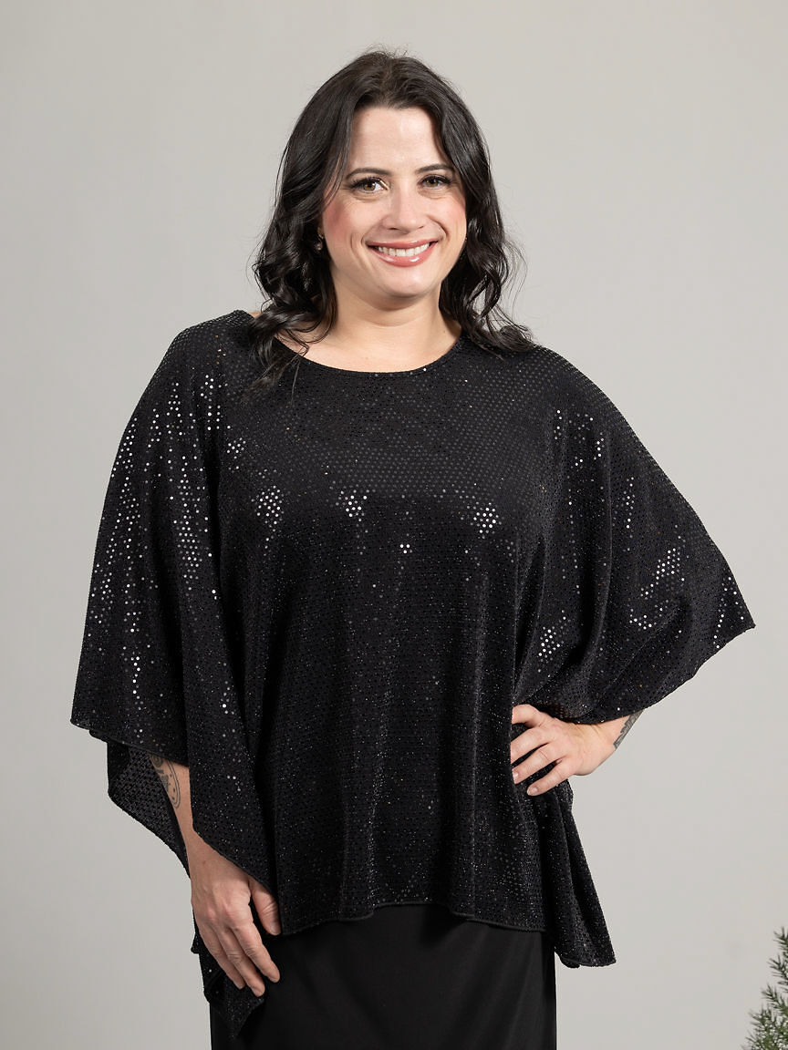 Flowy Sequin Poncho