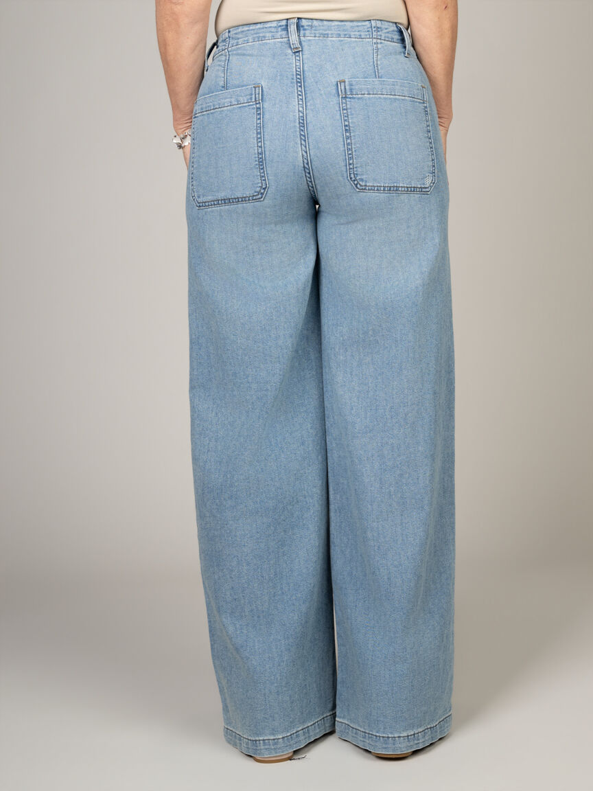 Lightweight Knit Wide Leg Denim