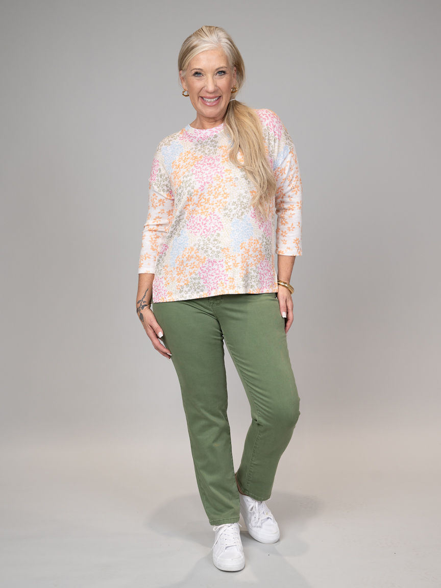 3/4 Sleeve Crew Neck Top Image 4