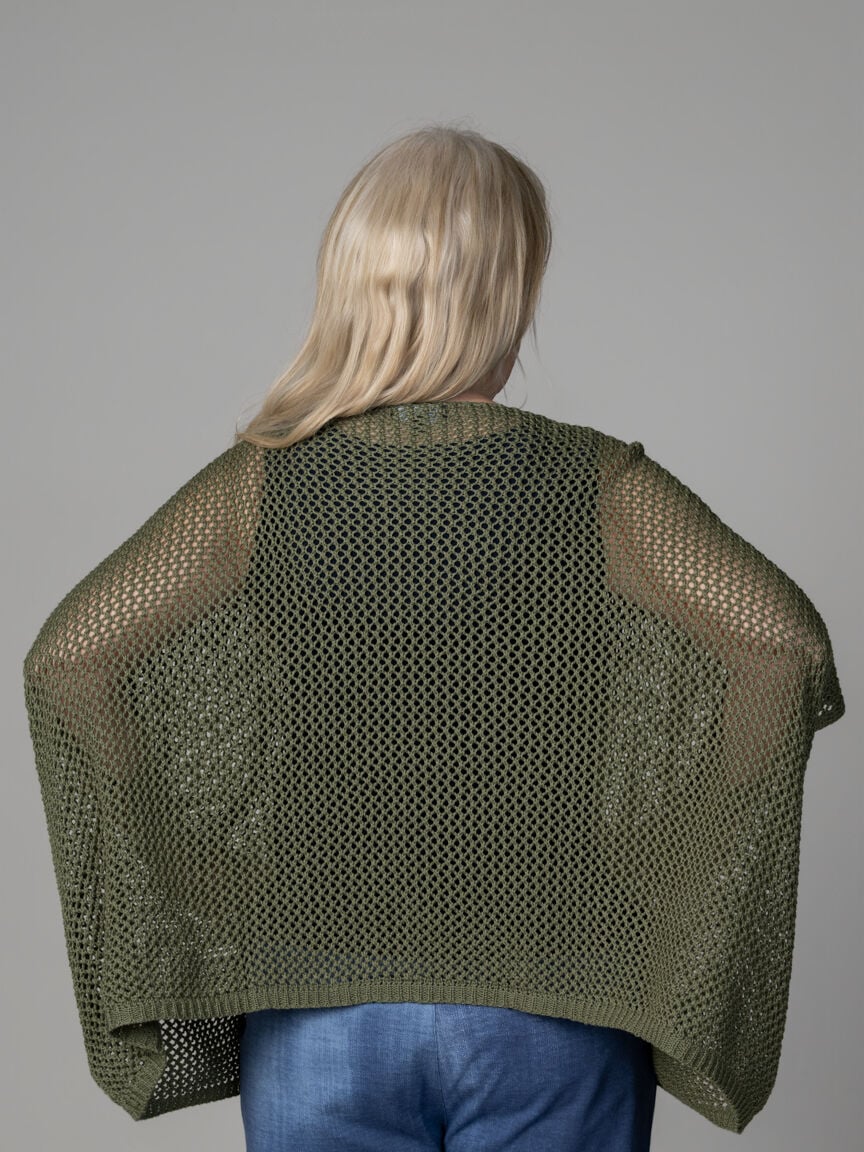 Ladder Knit Poncho Image 2