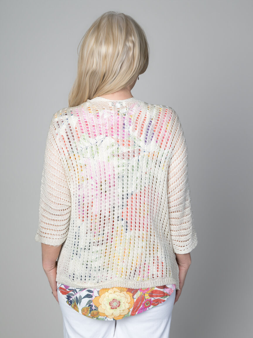 Crochet 3/4 Sleeve Cardigan Image 4