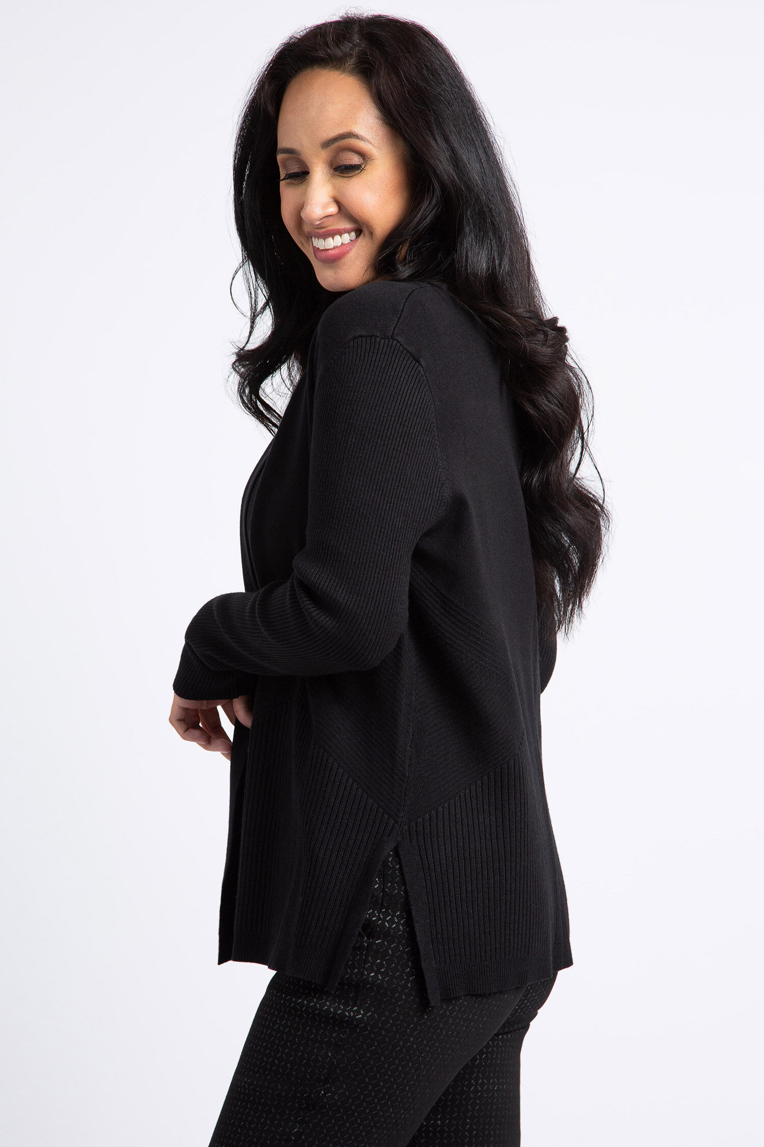 Long Sleeve Ribbed Cardigan Image 2