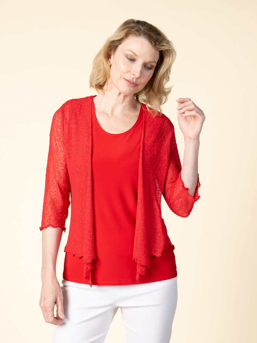 Cropped Mesh Cardigan