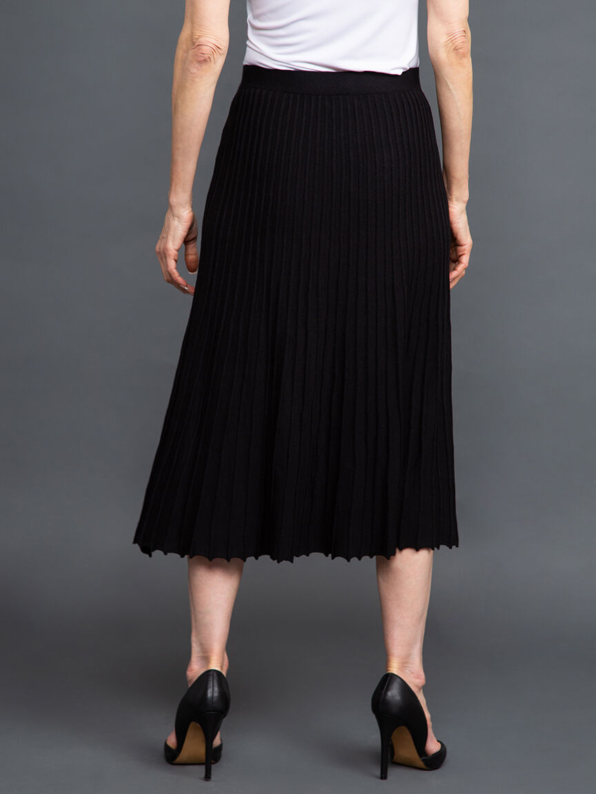 Pleated Knit Midi Skirt Image 4