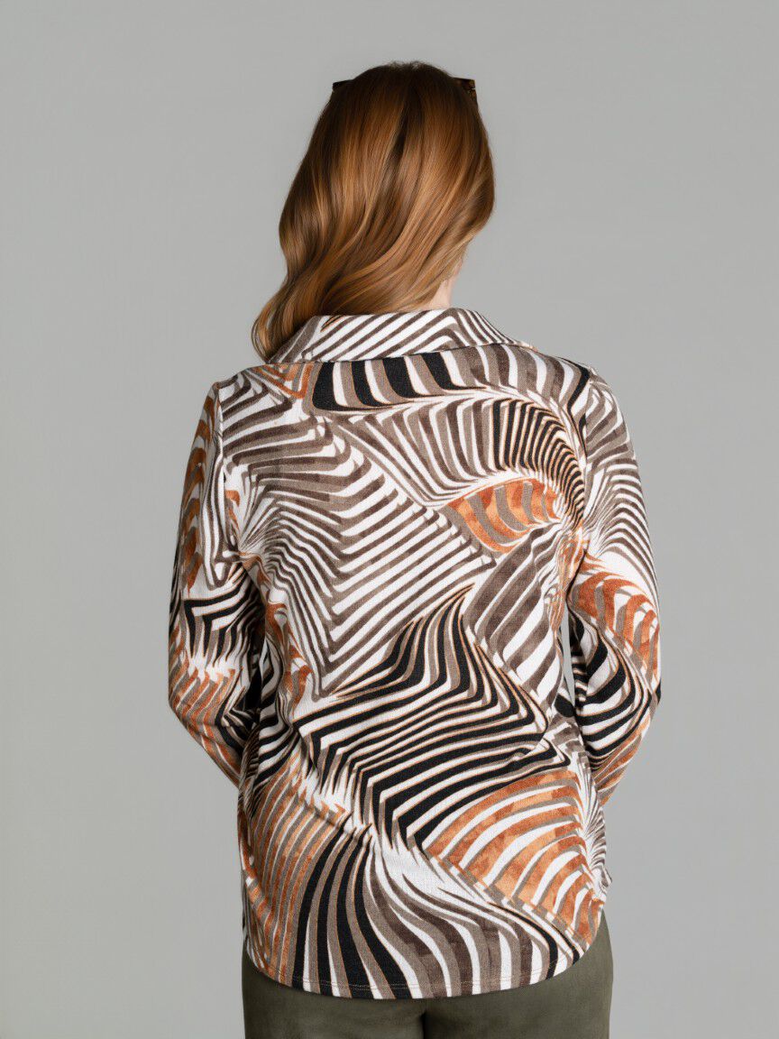 Leaf Print Collared Top