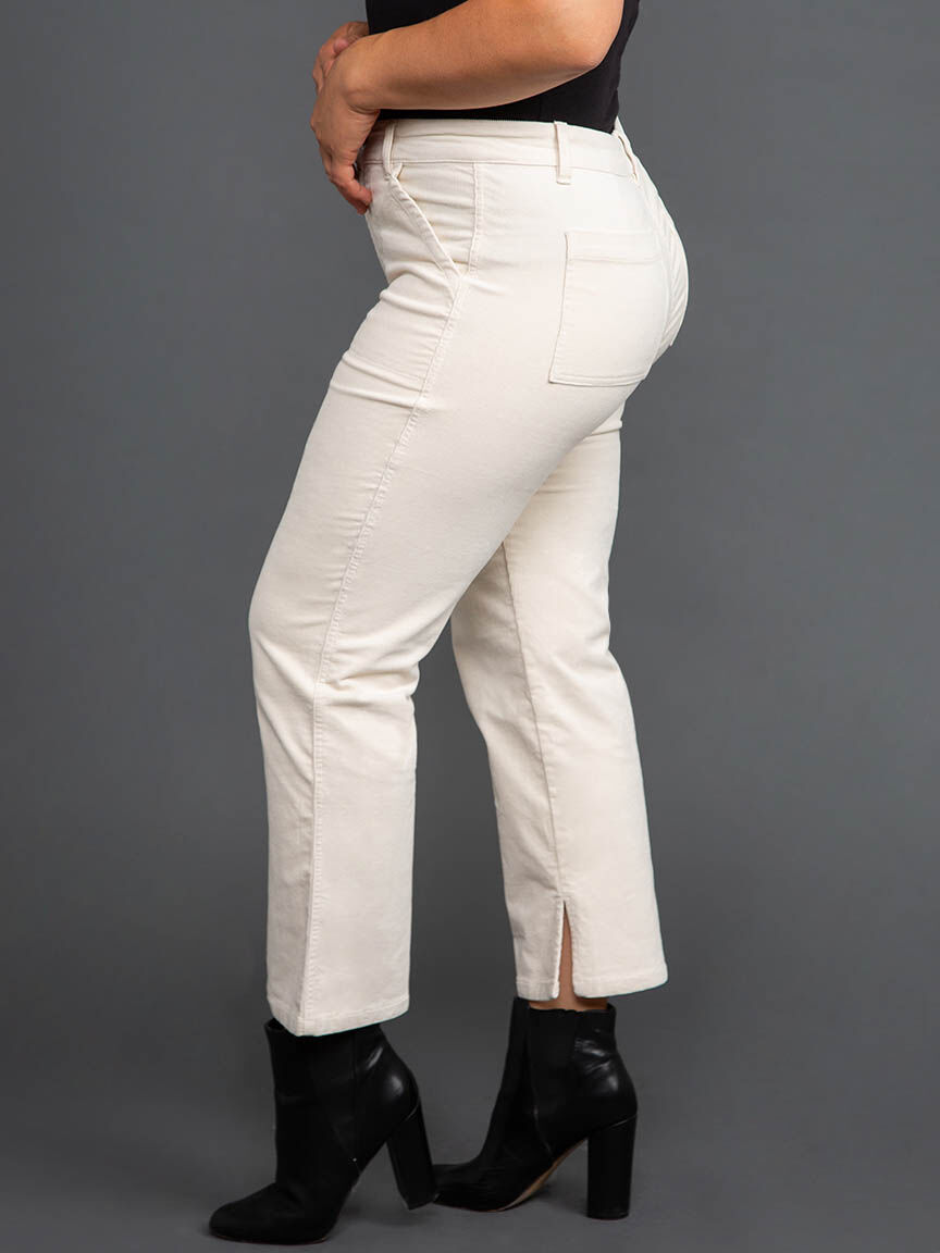Stretch Corduroy Straight Leg Pants Image 3