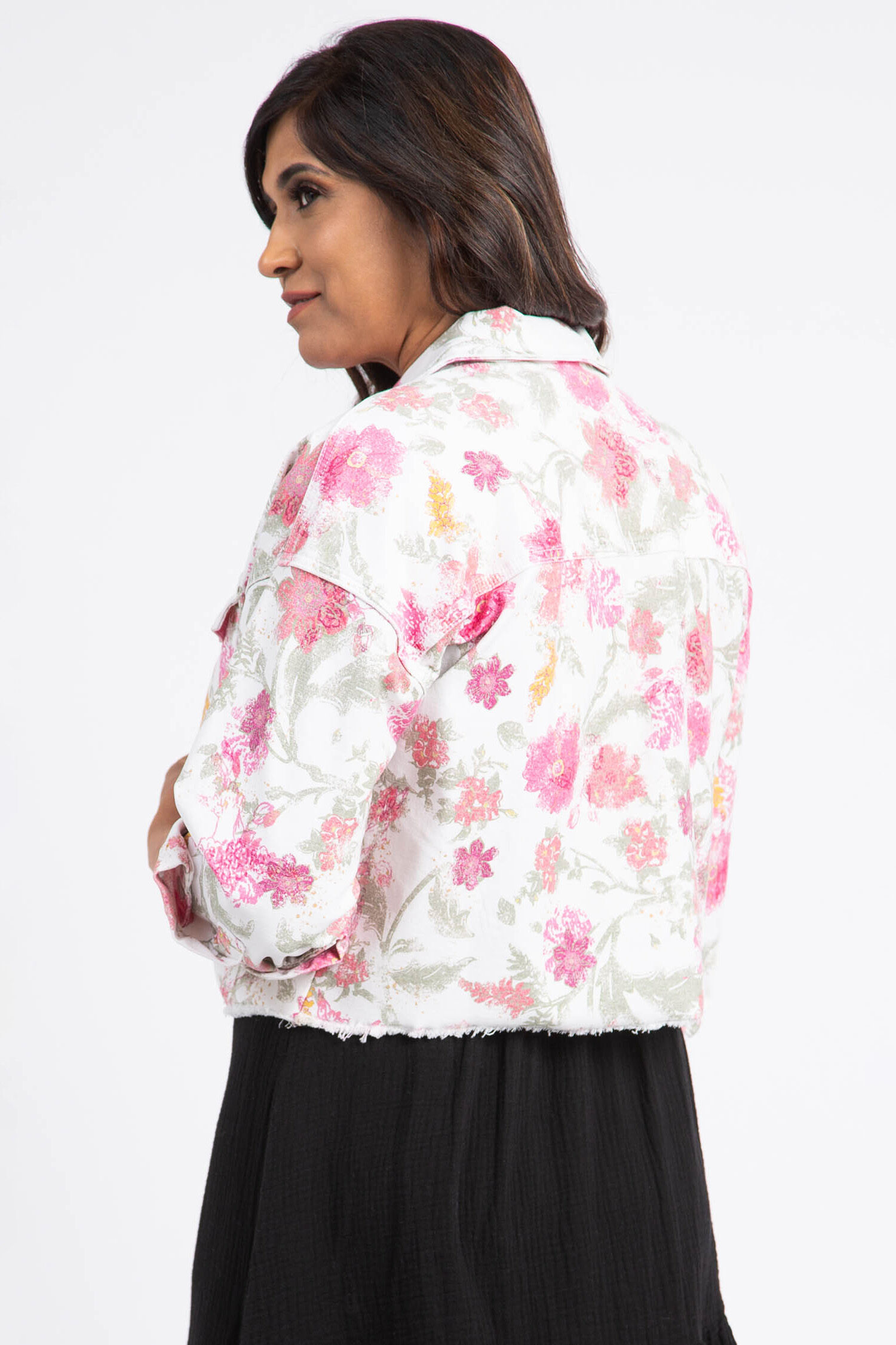 Floral Print Denim Jacket Image 3