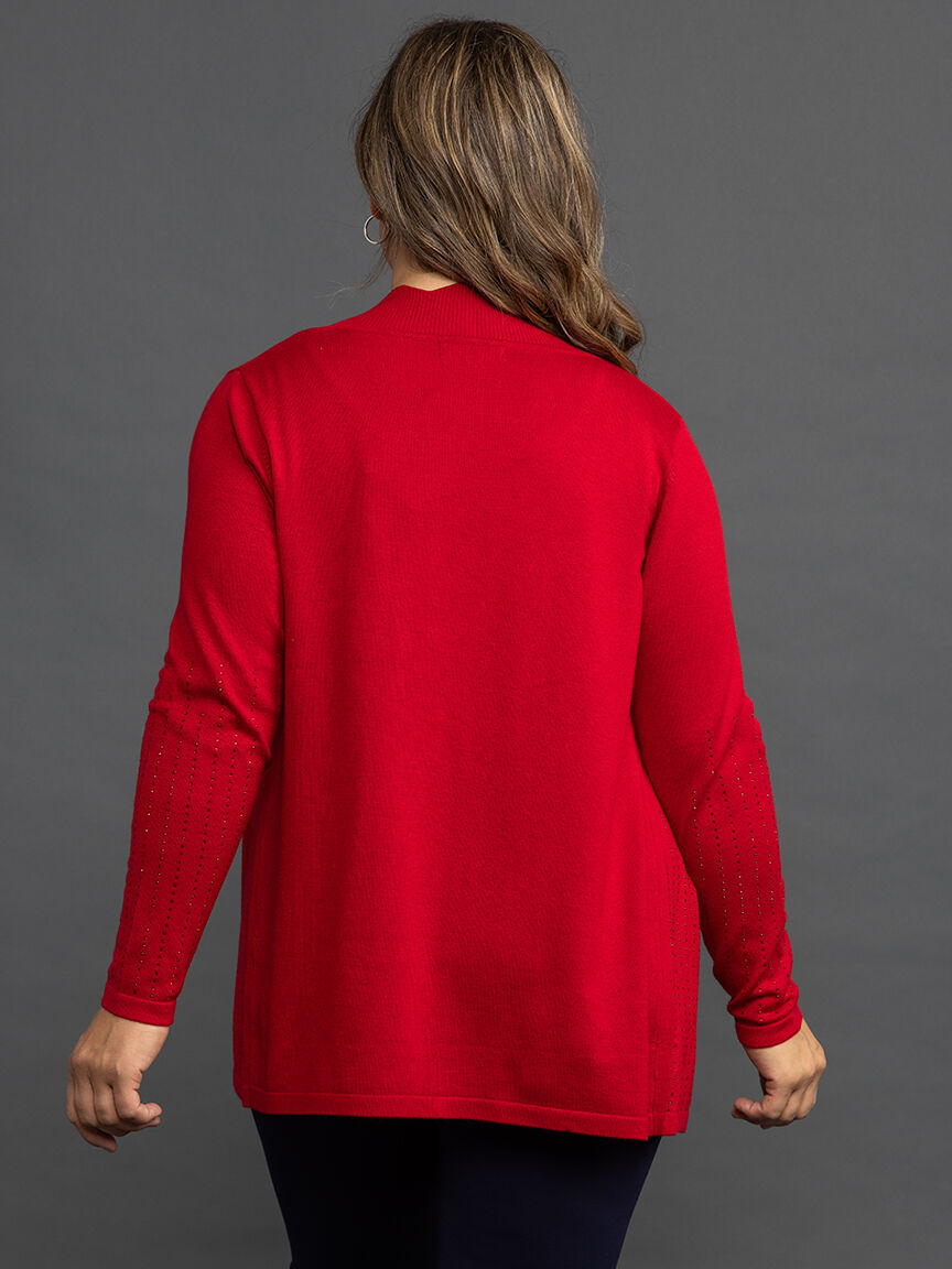 Hot Fix Scalloped Trim Sweater Cardigan  Image 4