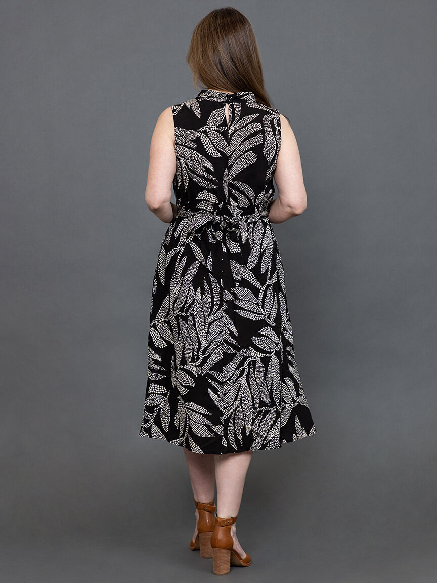 Sleeveless Midi Dress with Belt