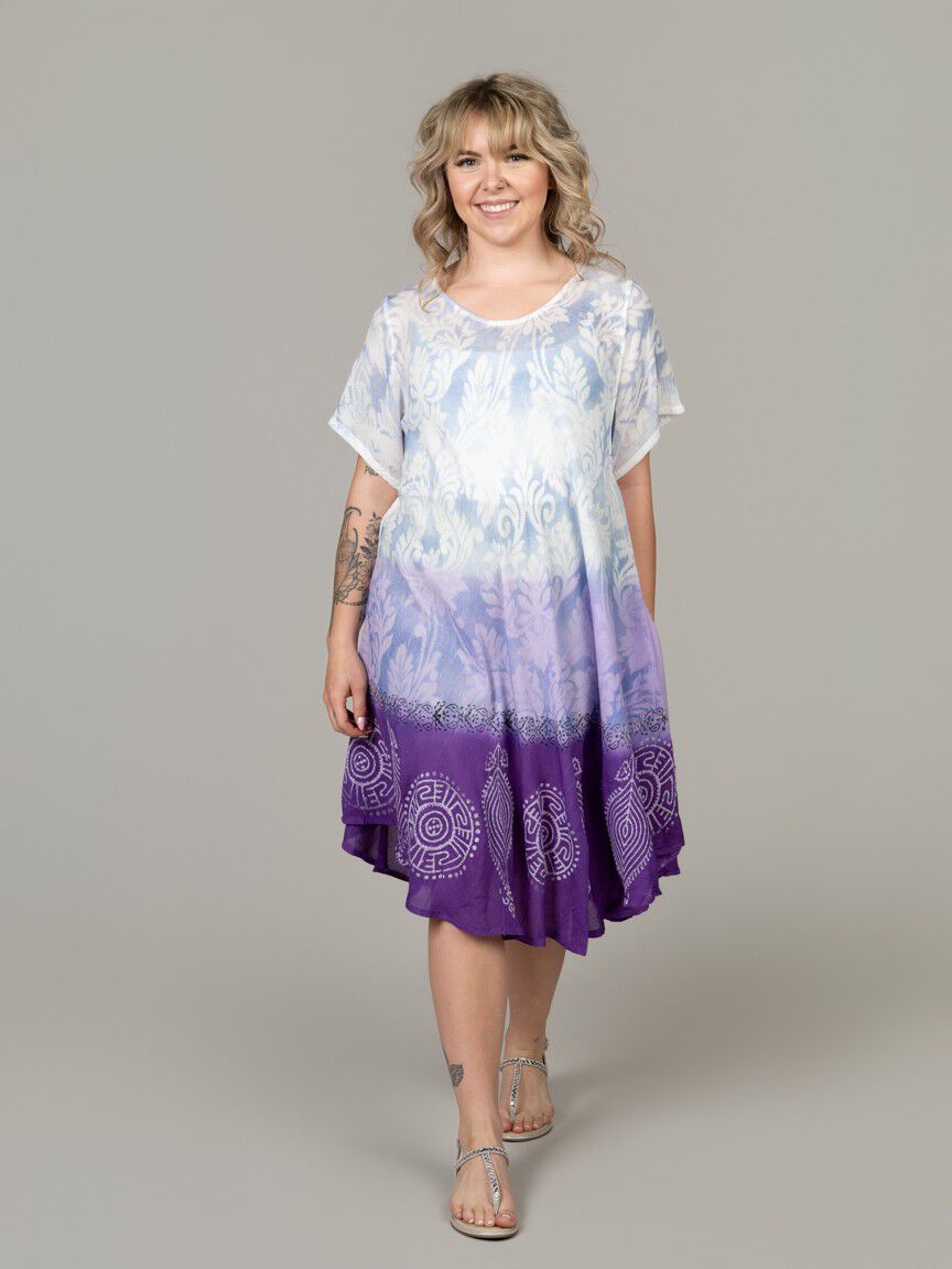 Short Sleeve Tie Dye Dress