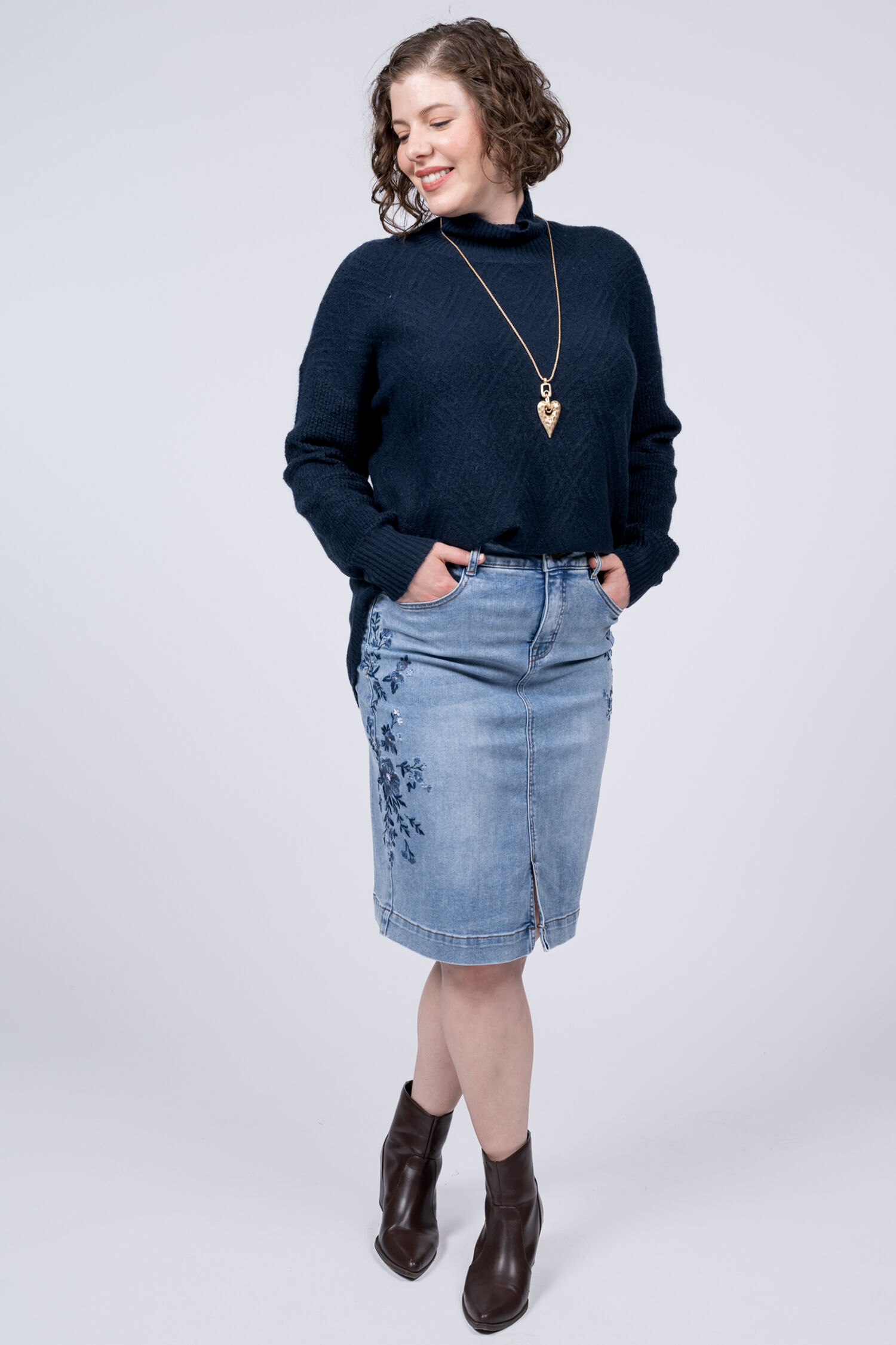 Long Sleeve Mock Neck Sweater  Image 2