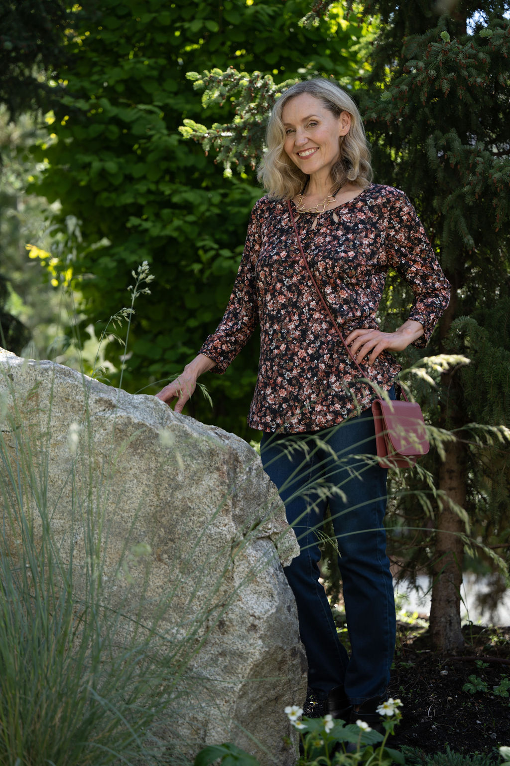 Rib Floral Top Image 5