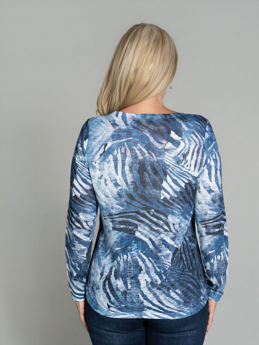 Long Sleeve Mesh Overlay Top