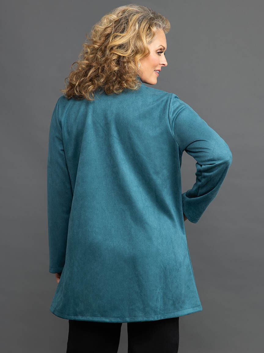 Double Pocket Faux-Suede Blazer Image 4