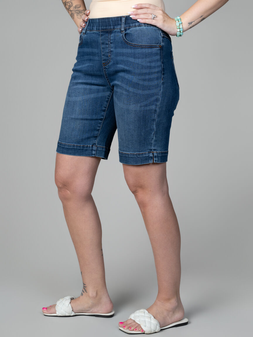 Audrey Mid-Rise Pull-On Bermuda Shorts