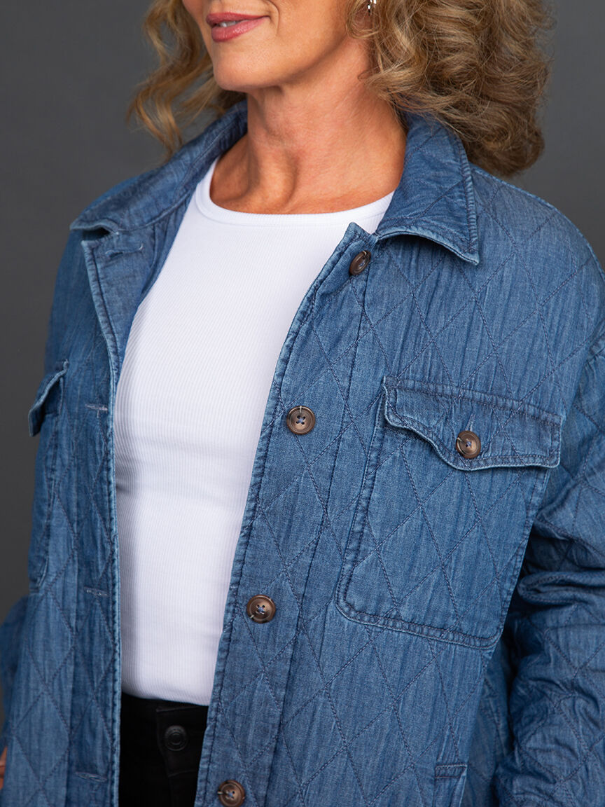 Longline Button-Up Quilted Jacket Image 5