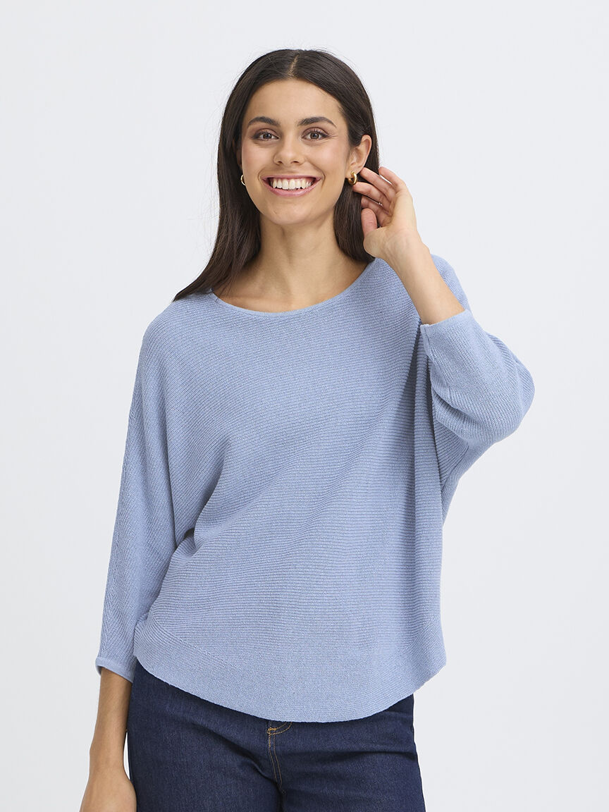 3/4 Sleeve Rounded Hem Top Image 1