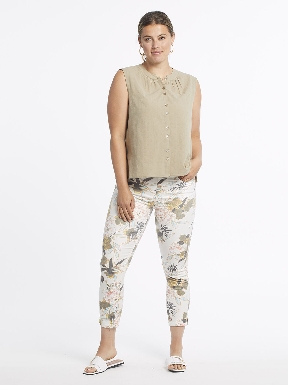 Pastel Floral Jeans Image 1
