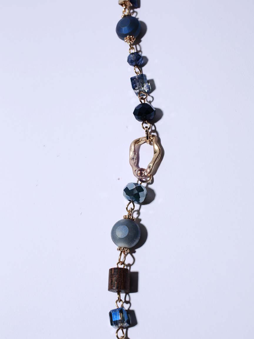 Necklace and Earring Set Long Small Beads and Stones   Image 4