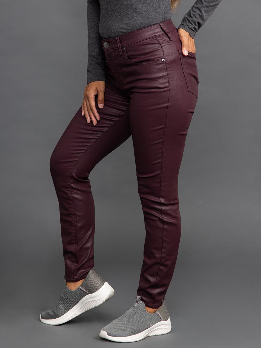 Cecilia Coated Mid Rise Skinny Jeans Image 3